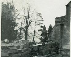 RPR05_0078 St Laurence Rowington. Old wooden bell frame removed in 1958 and replaced with present steel frame.